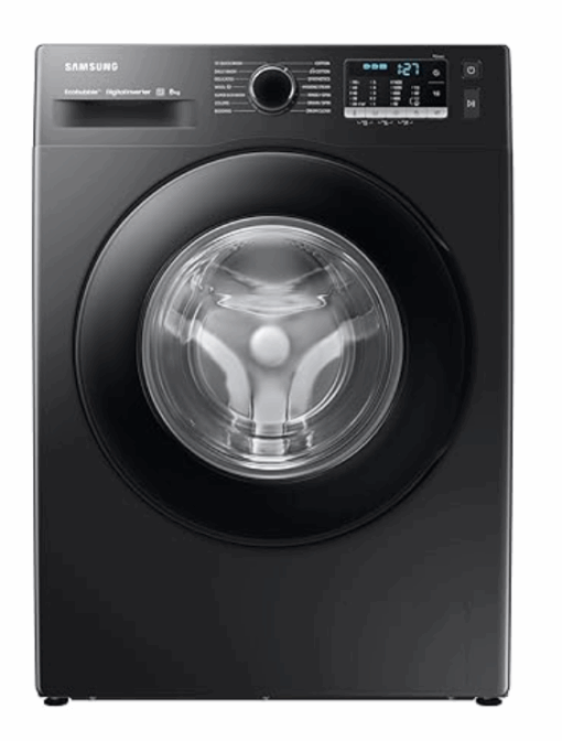 Samsung 8 kg, Hygiene Steam with Inbuilt Heater, Digital Inverter, Fully-Automatic Front Load Washing Machine (WW80TA046AB1TL, Black)